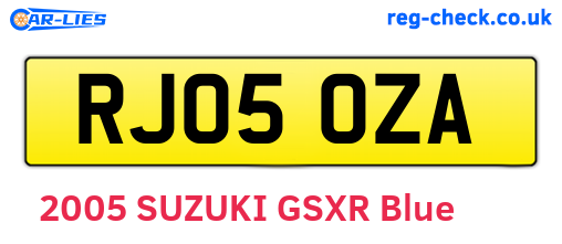 RJ05OZA are the vehicle registration plates.