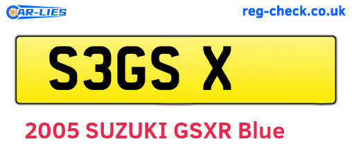 S3GSX are the vehicle registration plates.