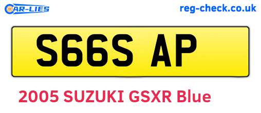 S66SAP are the vehicle registration plates.