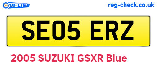 SE05ERZ are the vehicle registration plates.