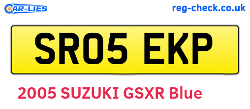SR05EKP are the vehicle registration plates.