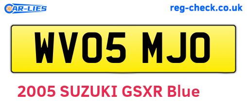 WV05MJO are the vehicle registration plates.
