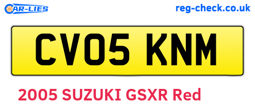 CV05KNM are the vehicle registration plates.