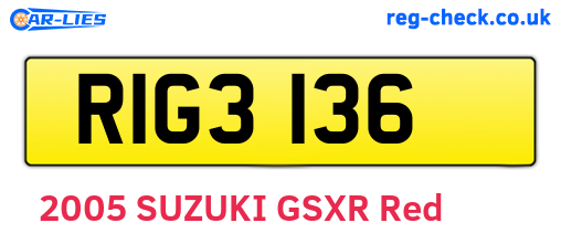 RIG3136 are the vehicle registration plates.
