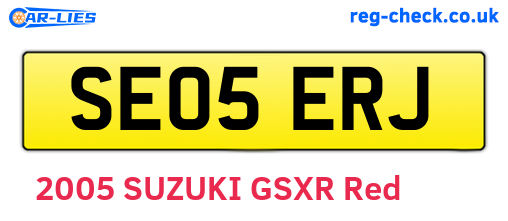 SE05ERJ are the vehicle registration plates.