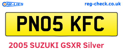 PN05KFC are the vehicle registration plates.