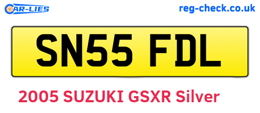 SN55FDL are the vehicle registration plates.