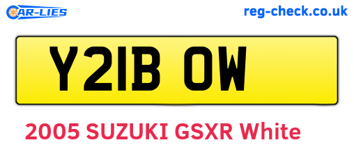Y21BOW are the vehicle registration plates.