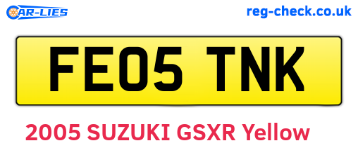 FE05TNK are the vehicle registration plates.
