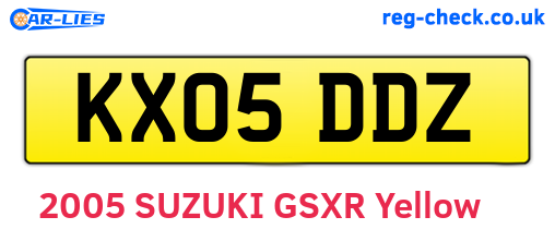 KX05DDZ are the vehicle registration plates.