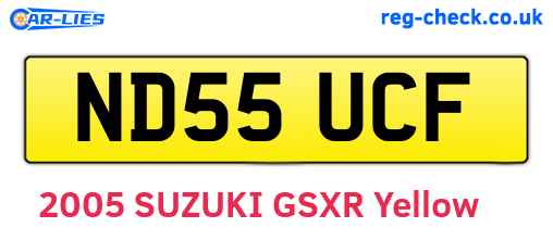 ND55UCF are the vehicle registration plates.
