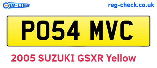 PO54MVC are the vehicle registration plates.