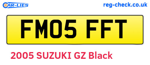 FM05FFT are the vehicle registration plates.