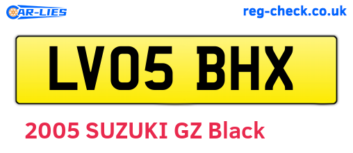 LV05BHX are the vehicle registration plates.
