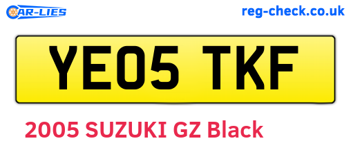 YE05TKF are the vehicle registration plates.