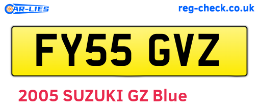 FY55GVZ are the vehicle registration plates.