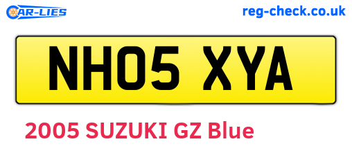 NH05XYA are the vehicle registration plates.