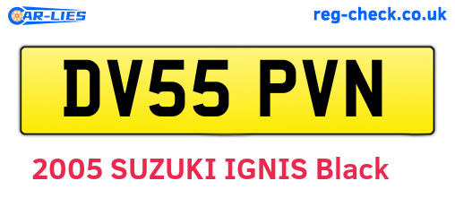 DV55PVN are the vehicle registration plates.