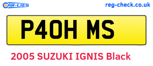P40HMS are the vehicle registration plates.