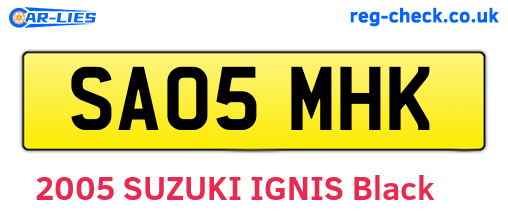 SA05MHK are the vehicle registration plates.