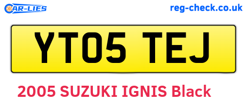YT05TEJ are the vehicle registration plates.
