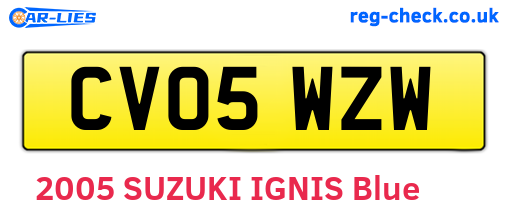 CV05WZW are the vehicle registration plates.
