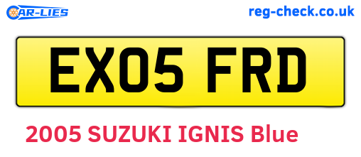 EX05FRD are the vehicle registration plates.