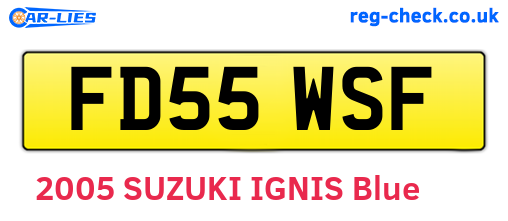 FD55WSF are the vehicle registration plates.