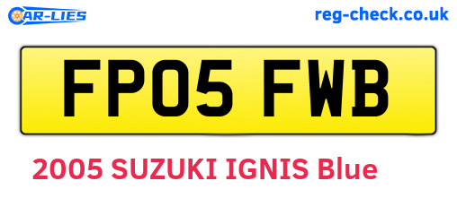 FP05FWB are the vehicle registration plates.