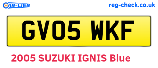 GV05WKF are the vehicle registration plates.