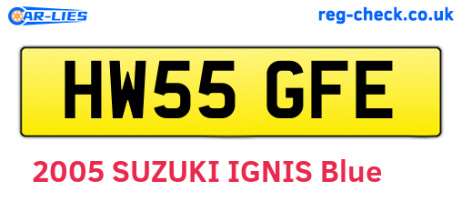 HW55GFE are the vehicle registration plates.