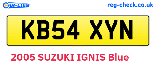 KB54XYN are the vehicle registration plates.