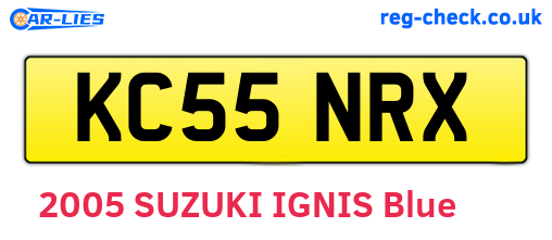 KC55NRX are the vehicle registration plates.