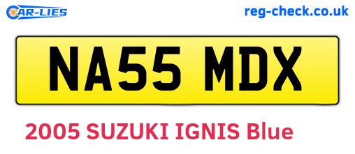 NA55MDX are the vehicle registration plates.
