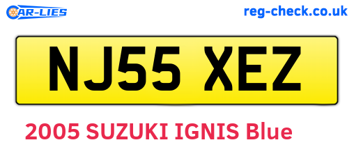 NJ55XEZ are the vehicle registration plates.