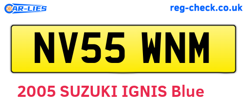 NV55WNM are the vehicle registration plates.