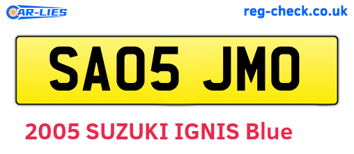 SA05JMO are the vehicle registration plates.