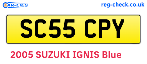 SC55CPY are the vehicle registration plates.
