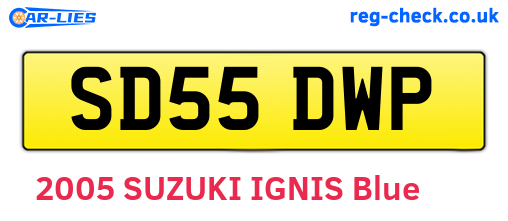 SD55DWP are the vehicle registration plates.