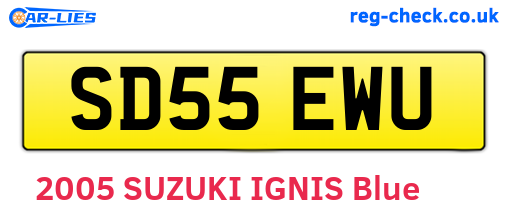 SD55EWU are the vehicle registration plates.