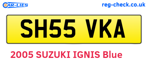SH55VKA are the vehicle registration plates.