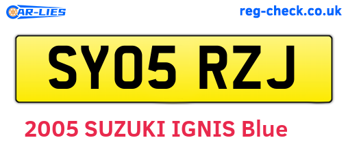 SY05RZJ are the vehicle registration plates.