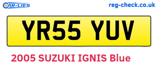 YR55YUV are the vehicle registration plates.