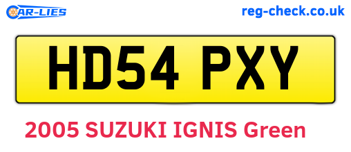 HD54PXY are the vehicle registration plates.