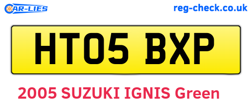 HT05BXP are the vehicle registration plates.