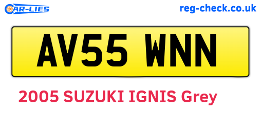 AV55WNN are the vehicle registration plates.
