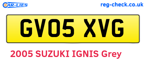 GV05XVG are the vehicle registration plates.