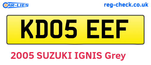KD05EEF are the vehicle registration plates.