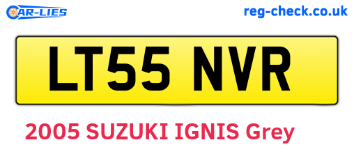 LT55NVR are the vehicle registration plates.