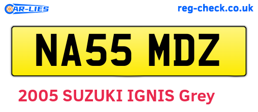 NA55MDZ are the vehicle registration plates.
